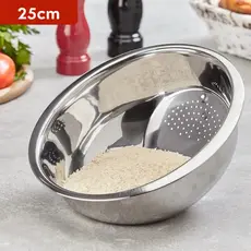 Escorredor de Arroz Inox Lava Alimentos Fruta Legumes Verduras e Saladas Cozinha Multiuso