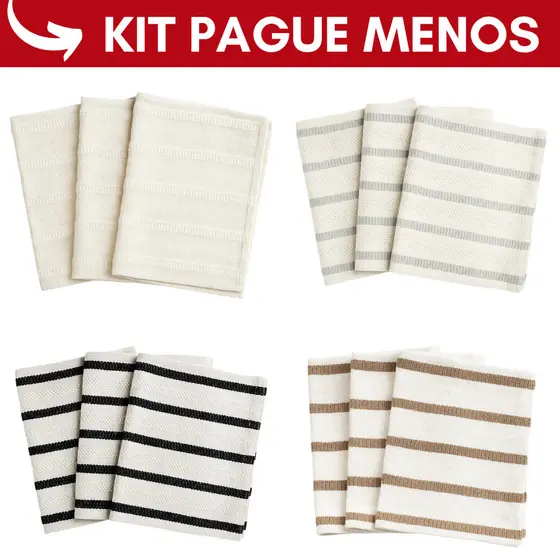 Kit 3 Tapetes Capacho Mandacaru 40x60 Algodão – Jogo Moderno para Porta com Listras Top
