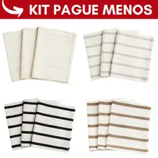 Kit 3 Tapetes Capacho Mandacaru 40x60 Algodão – Jogo Moderno para Porta com Listras Top