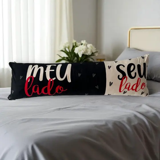 Capa de Travesseiro de Corpo Xuxão Body Pillow 1,40x45 cm de Veludo de Pet para Cama Decorativo