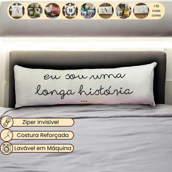 Capa de Travesseiro de Corpo Xuxão de Veludo 1,40x45 Decorativo para Cama