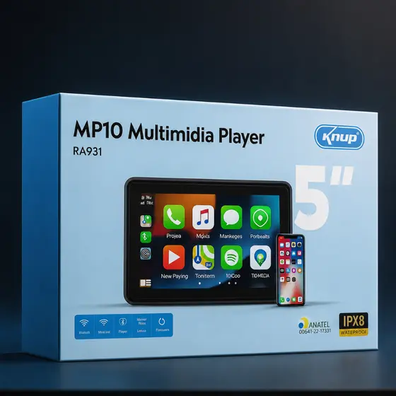 Multimídia para Moto com CarPlay e Android Auto | Tela Touch GPS Bluetooth Evite Furto