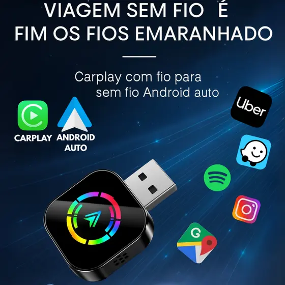 Wireless Carplay Android Auto Adapter 2 in 1 Mini Box CarPlay AI Box BT WiFi for Wired CarPlay