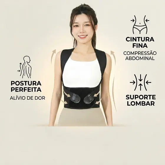 Colete Corretor de Postura Ortopédico Ajustável Cinta para Coluna e Ombros Feminino Masculino