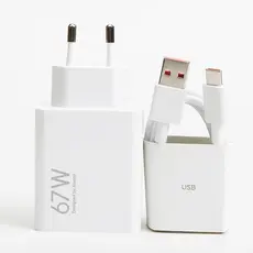 Carregador Rápido 67W Fonte e Cabo Tipo C 6A Carga Ultra Rápida Compatível Com Xiaomi