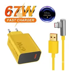 Carregador Turbo 67W Fonte e Cabo Tipo C 6A Carga Ultra Rápida Compatível Com Xiaomi