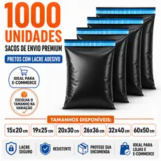 Kit 1000 Envelope de Segurança Envio Saco de Envio Cinza Preto Embalagem 12x18 15x20 19x25 20x30 26x36 32x40