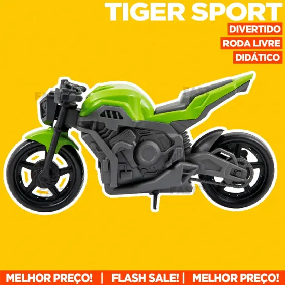Moto Motinho de Brinquedo Tiger Sport Brinquedo Infantil Colecionável Roda Livre Decorativo