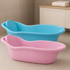 Banheira 23 Litros Válvula Escoamento Material Banho Seguro Conforto para Recém Nascido e Bebês Utilidade Infantil