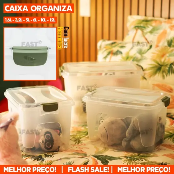 Caixas Organizadoras Lacre Multiuso Organiza Cozinha Armário Resistente Plástico Reforçado