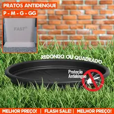 Kit 6 Prato Vaso Sistema Antidengue Tamanhos Pratos Proteção Plantas Flores Jardim Quintal Ambiente
