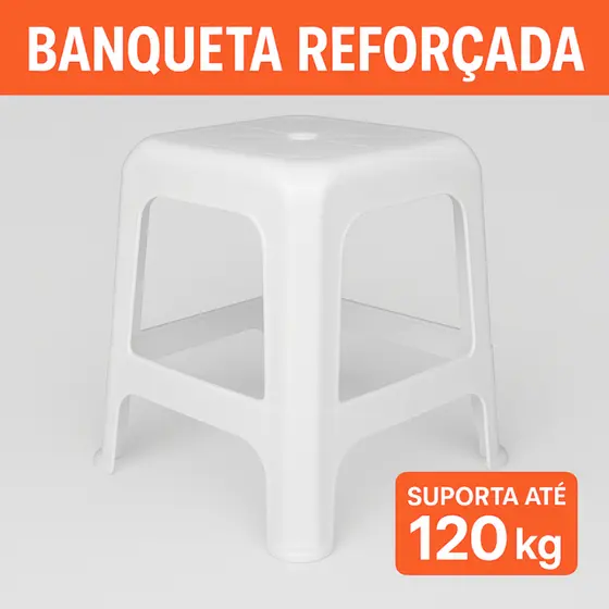 Banqueta Alta Cozinha Bar Jaguar Design Moderno Confortável Ergonômica Bancada Área Gourmet Decoração Plástico Reforçado