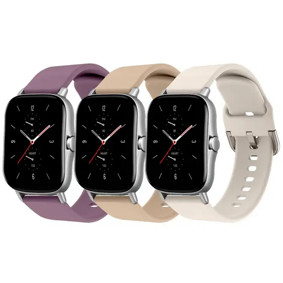 Pulseira de 20mm para Smartwatch Amazfit GTS 4/3/2 Bip 3 Pro / Bip U Pro / GTR MINI Silicone