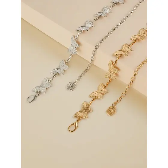 Cinto Feminino Moda Premium Borboleta Fivela Metálica Luxuosa Ajustável e Sofisticada Acessório Estilo e Personalidade
