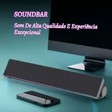 Soundbar 14W com Iluminação LED Plug&Play USB Som Incrível para seu Computador Prático Home Office