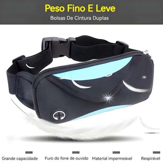 praia Pochete fitness corrida impermeável lombar cinto tático Transversal 2Camadas Espaço p/ 7"