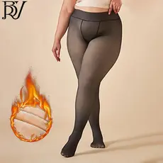 Meia Calça Térmica Plus Size Inverno Peluciada Ultraconfortável Lã Premium Elástica Tamanhos Grande