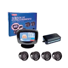 Kit Completo Sensor de Estacionamento Universal para Carro 4 Sensores Display LCD e Alerta Sonoro