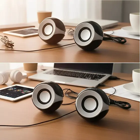 Mini Caixinha de Som Alto-Falante Portátil Design Compacto Som Potente USB P2 5Wx2 RMS 100Hz~20KHz Para Pc Win Gamer IOS