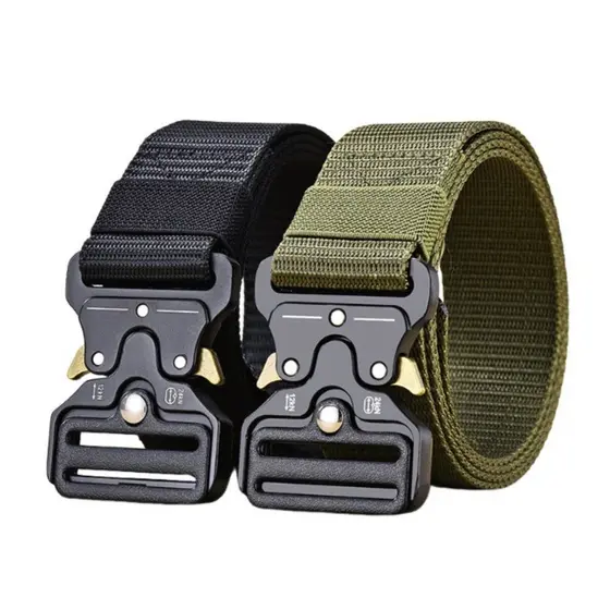 Cinto Tático Militar Masculino Fivela Leve Nylon com Fivela Rápida Automático Respiráve Moda Militar Casual Trabalho