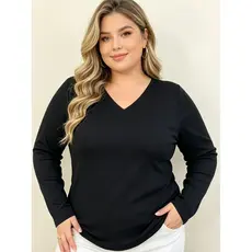 Blusa Térmica Feminina Manga Longa Básica Lisa Gola V Premium Quente e Super Confortável Inverno
