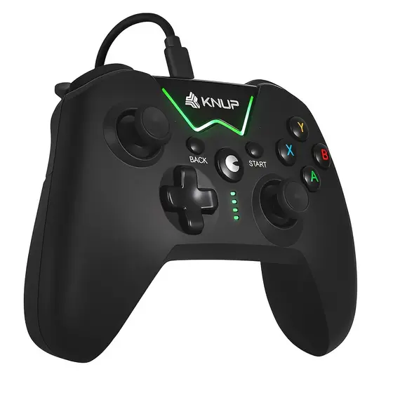 Controle USB Com Fio para Xbox 360 e PC com Vibração Ajustável Manete analógico Botões Ergonômicos Controle no Headset