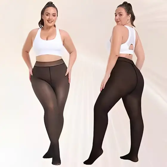 Meia Calça Plus Size Feminina Moda Legging Grossa Super Elástica Têm Forro Interno Sem Pelúcia