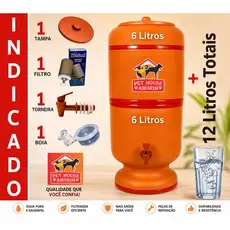 Filtro de Barro  Completo Tradicional com Vela, Boia e Torneira - Jaboticabal Bebedouro D'água - Envio Imediato!