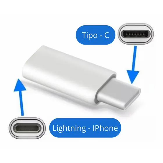 Adaptador Lightning iPhone Para Tipo C Conector Só Carregamento