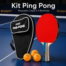 Kit Raquete Ping Pong profissional + 3 Bolinhas Estojo Transporte Tenis mesa amador iniciante adulto infantil Madeira