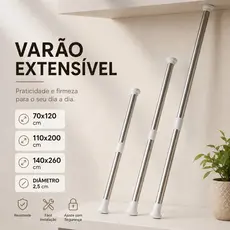 Varão cortina Extensível Ajustável Barra para Sem Furo Bastão Aço Inox Suporte Telescópico Banheiro Janela Porta