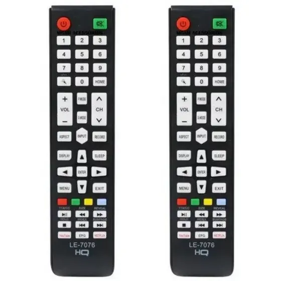 2x Controle Remoto Para Tv Hq Smart Hk320df Hqs32nkh Hqs43nkh Lelong SKY-9188 LE-7076