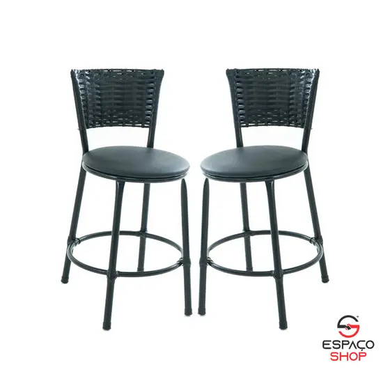 Banqueta Baixa Fibra Sintetica De Bar Balcão Area Gourmet