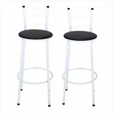 KIT 2 BANQUETAS ALTA 3 ARAMES ESTRUTURA BRANCA DE COZINHA AREA GOURMET