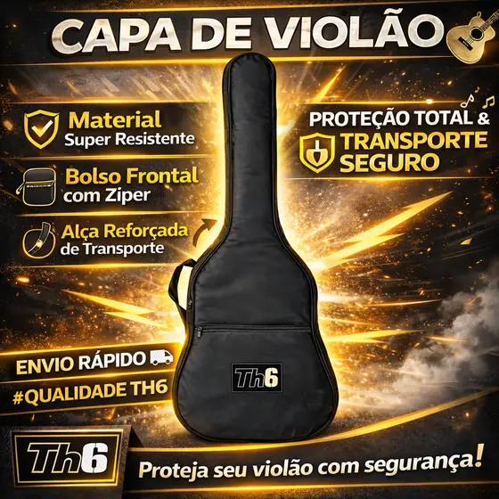 Capa Instrumental Para Violão Folk Simples Clássico Resistente Impermeável
