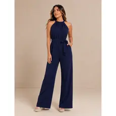 Macacão Longo Feminino Elegante Tecido Duna Premium Não Amassa Tendência Social Pantalona