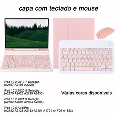 Teclado Bluetooth + Capa + Mouse Para iPad 9ª 8ª 7ª Geração ou ipad air3 ou ipad pro 10.5 polegadas