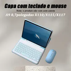 capa para tablet com teclado e mouse para Samsung Galaxy Tab A9 8,7polegadas X110/X115/X117
