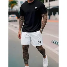 CONJUNTO CAMISETA ALGODAO + SHORT TECTEL MALHA PREMIUM KIT GRIFE STREETWEAR OFERTA DE LANÇAMENTO MODA VERAO