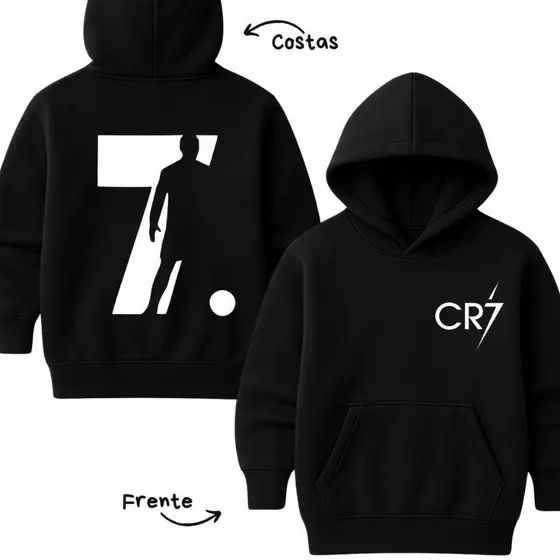 Blusa De Frio Do Cristiano Ronaldo Moletom CR7 Premium Infantil Unissex