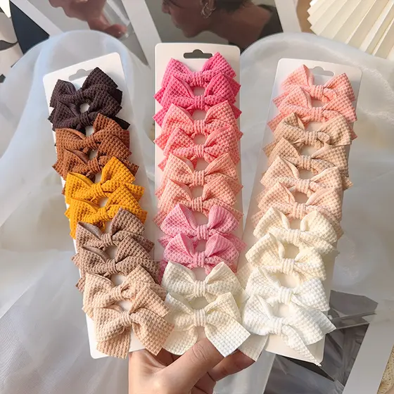 6/10 Pçs/Set Moda Nova Bonito Bowknot Grampos De Cabelo Para Crianças Artesanais Meninas Acessórios Atacado