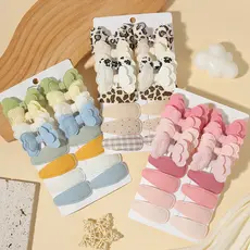 Conjunto De Grampos De Cabelo Com Laço De Tecido Infantil Fofo De 6 A 16 Unidades , Acessórios Doces Para Meninas , Clip