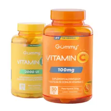 Kit 2 Potes Gummy Vitamin Vitamina C + Vitamina D