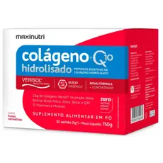Colágeno Hidrolisado Verisol + Coenzima Q10 Sabor Frutas Vermelhas 30 Sachês 5g Maxinutri