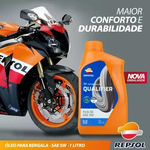 Óleo Bengala Suspensão Repsol ForkOil Qualifier Alta Performance Moto Lubrificante Resistente Seguro
