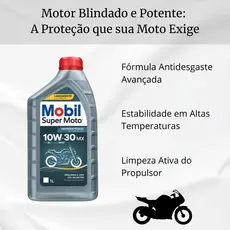 Oleo Mobil Super Moto 10w30 Semissintetico Motor 4t Proteção Desempenho Conforto Qualidade Estilo