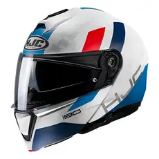 Capacete HJC I90 Syrex Escamoteável Cores BMW Viseira Solar Interna Proteção Segurança Esportivo