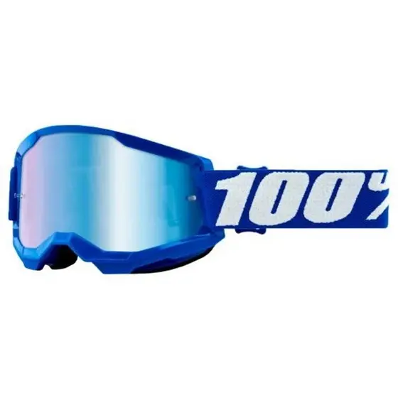 Oculos 100 Strata 2 Motocross Trilha Lente Espelhada Antirrisco Protecao UV Regulavel Premium Elite