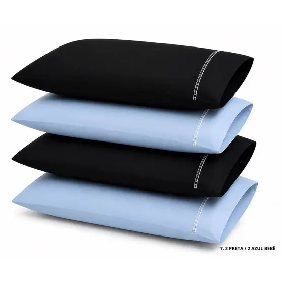 Kit 4 Fronhas 50x70 com Bainha e Ponto Palito | Macias, Elegantes e Resistentes | Linha Premium