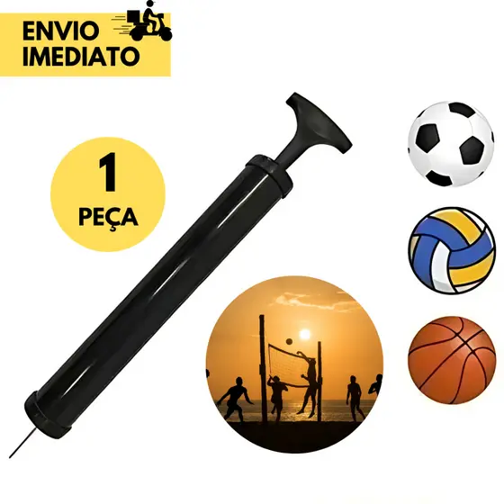 Bomba de Ar Manual para Encher Bolas de Futebol Basquete Vôlei Futsal Balão de Bexiga, Pneu de Bicicleta para Lazer